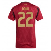 Maglia Calcio Belgio Jeremy Doku #22 Prima Divisa Donna Europei 2024 Manica Corta